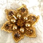 Vintage Gold Costume Rhinestone Brooch Photo 2