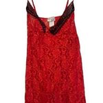 Vintage 90s Cinema Etoile Red Lingerie Floral Mesh Sleep Set Pjs Medium Photo 0