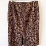 Lafayette 148 Brown Leopard Wool Pencil Skirt Photo 1
