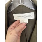 Treasure & Bond  Linen Blend Olive Green Blazer Jacket Size Medium Lightweight Photo 2
