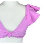 Tanya Taylor NWT Flirty Orelia Knot Bikini Top Ruffled Cap Sleeves XL Pink #3860 Photo 2