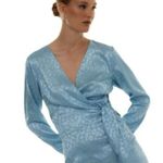 VERO MODA Vero Mada Something New Women's Mia Satin Long Sleeve Wrap Top S NWT Photo 0