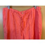 Jamaica Bay Coral Tone on Tone Floral Silk Blend Pants Petite Size XL Pink Photo 2