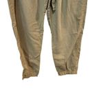 ZARA  Tan Elastic Waist Straight Leg Drawstring High Rise Trouser Pants Medium Photo 3