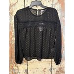 NWT Gypsies and Moondust Women's Crochet Inset Woven Top, Black Gold size Small Photo 2
