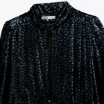 ZARA  Floral‎ Velvet Mini Dress Women's Medium Blue Black Holiday Hippie Dainty Photo 5