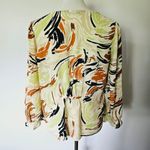 Madewell  Antique Cream Brushing Up Vmeck Ruffle Cuff Blouse Size Medium Photo 4