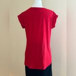 EXPRESS Bright Red Gold Zipper Short Rolled Up Sleeves Light Material Sz SP. Photo 4