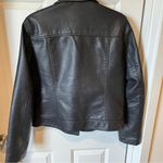 Topshop  black faux leather moto jacket size 16 XL in excellent condition Photo 3
