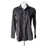 Ralph Lauren NWT, Lauren  Western Long Sleeve Black Denim Pearl Snap Shirt, Sz M Photo 1