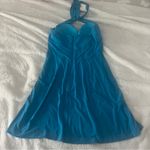 Cache  Vibrant Blue Halter Mini Dress Photo 4