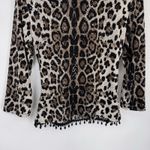 Vintage MSK Crossover Top Womens Small Brown Animal Print Mob Wife Beaded Sequin Photo 8