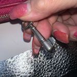 Fossil  Snake Embossed Long Zip Around Leather Wallet Woth Key Zipper Pull Photo 4