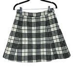 Loft Black White Plaid Ruffle A Line Mini Skirt Sz 4 Sweater Soft Photo 1