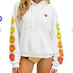 Aviator Nation  SMILEY SUNSET RELAXED PULLOVER HOODIE - WHITE Photo 0