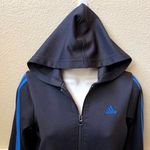 Adidas Full zip up  hooded navy jacket. Sz M Photo 2