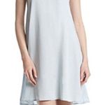 Chelsea & Theodore Tencel Swing Dress Windowpane Plaid Sleeveless NWT Large Blue Photo 0