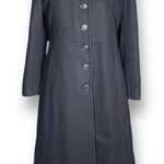 Vintage 90s Herman Kay Wool Blend Long Coat Navy Blue Size 6 Elegant Tailored Photo 0