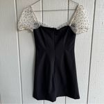 Camila Coelho NWOT Organza Puff Sleeve Flocked Dot Mini Dress Black XS Photo 5