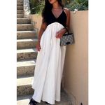 ZARA  LONG Maxi DRESS Strappy TIES black White Elegant Formal Party Whimsy Fairy Photo 5