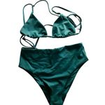 ONIA NWT  High Waist Bikini Set Green Sz M Photo 3