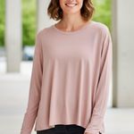 Lululemon  Modal Relaxed Fit Long Sleeve Shirt Misty Shell Size 12 NWT Photo 0