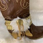 Handmade Removable Women’s Boot Band/Cuffs Gold Photo 1