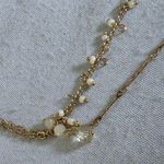 Double Choker Necklace Set Crochet and Double Strand Chain Gold Photo 5