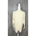 Vintage 80s Crystal Kobe Floral Embroidered Knit Cardigan Beige Women's Medium Photo 3