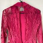 Tobi  sz M red Crimson‎ lace cut out long sleeve mini dress Photo 6