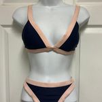Cupshe Navy & Blush Contrast Binding Triangle Bikini Swimsuit Photo 4