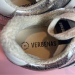 Verbenas Metallic Silver Leather Sneakers Trainers fashion comfort Sz 38, US 7.5 Photo 8
