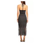 Ramy Brook  Frida Fringed Striped Halter Midi-Dress - Medium Photo 1