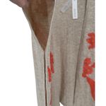 NWT Chicos Embroidered Knit Ruana Neutral Orange Floral Linen Cotton Size S/M Tan Photo 11