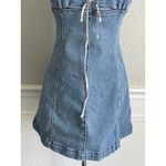 Miss Sixty Strapless Denim Corset Mini Dress Small | Lace-Up Front Y2K Retro Photo 5