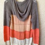 Beach bonfire hoodie‎ crochet style long sleeve hooded v neck size small Photo 6