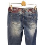Desigual  Jeans Women's Puffy Cuff Hem Dark Wash Floral Size 30‎ Photo 5