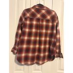 Gap  Women XL Plaid Flannel Button Up Shirt Long Sleeve Orange Red Beige Photo 6