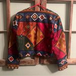 Vintage 90s Southwestern Aztec Crop Blazer Cowgirl Wraps Brand Size SMALL Gold Photo 2