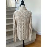 Vintage 90s Chunky Cream Cableknit Mockneck Long Sleeve Fisherman Sweater Size XL Photo 2