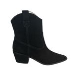 NIB! Lisa Vicky Sway Pointed Toe Suede Western Black Bootie Photo 2