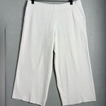 Vince  Women’s Ivory White Ribbed Cropped Wide Leg Pants Size Large Photo 0