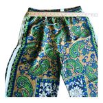 ZARA  Printed Satin Wide Leg High Waist Pants Size Large Drawstring Photo 3