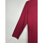 Style Works Women’s Size 14 Red Long Button Front Embroidered Dress Coat Jacket Photo 1