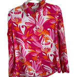 IbKul Long Sleeve 1/4 Zip Shirt Pink Floral Vented Mesh Golf UPF 50+ Womens Larg Size L Photo 0