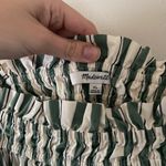 Madewell  Poplin Ruffle A-Line Midi Dress Striped Green and White Maxi size XL Photo 4