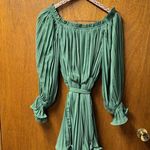 Baltic Born NEW Aubrey Off the Shoulder Pleated Mini Dress Green Large L NWT Photo 11