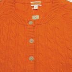 J.Crew NWT Cashmere Cable-knit Henley T-shirt in Heather Pumpkin Sweater S Photo 1