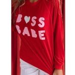 Trendy Boss Babe Oversized Sweatshirt Red Size M Photo 4