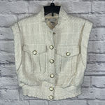 Christian LaCroix Crème Lined Boucle Tweed Cropped Preppy Vest Size XS Photo 0